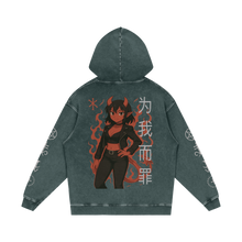 Load image into Gallery viewer, Hell Snow Washed Loose Cotton Hoodie