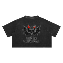 Load image into Gallery viewer, SIN Acid Washed Crop Top